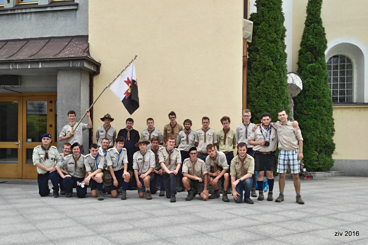 Skauti v Púchove cestou na SDM 2016